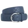 The Tailored Sportsman Quilted "C" Leather Belt - Clearance! -AU Equestrian Supplies Sales 2023 18211 frenchbluesilver coiled silo