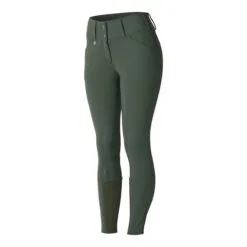 Horze Grand Prix Thermo Silicone Full Seat Breeches - Clearance! -AU Equestrian Supplies Sales 2023 27554 thymegreen front