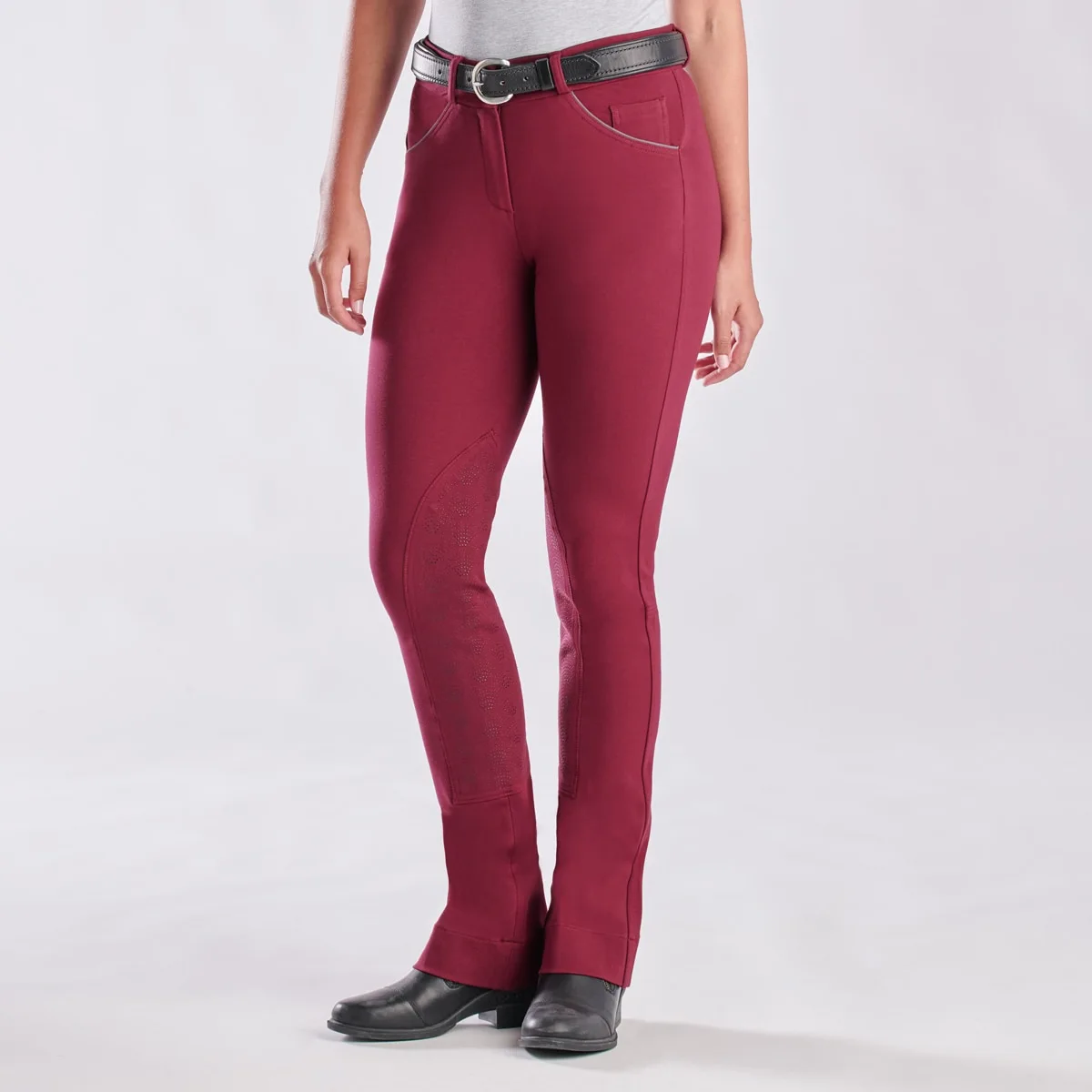 Piper Knit Mid-Rise Boot Cut Breeches By SmartPak - Knee Patch - Clearance! 4 Piper Knit Mid-Rise Boot Cut Breeches By SmartPak - Knee Patch - Clearance! - Image 2