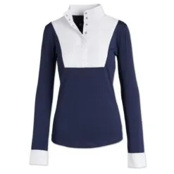 Hadley Performance Bib Front Long Sleeve Show Shirt By SmartPak -AU Equestrian Supplies Sales 2023 34000 navy 1
