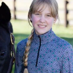 Kerrits Kids Rail Side Quarter Zip Tech Top -AU Equestrian Supplies Sales 2023 35839 irisstarlight 2