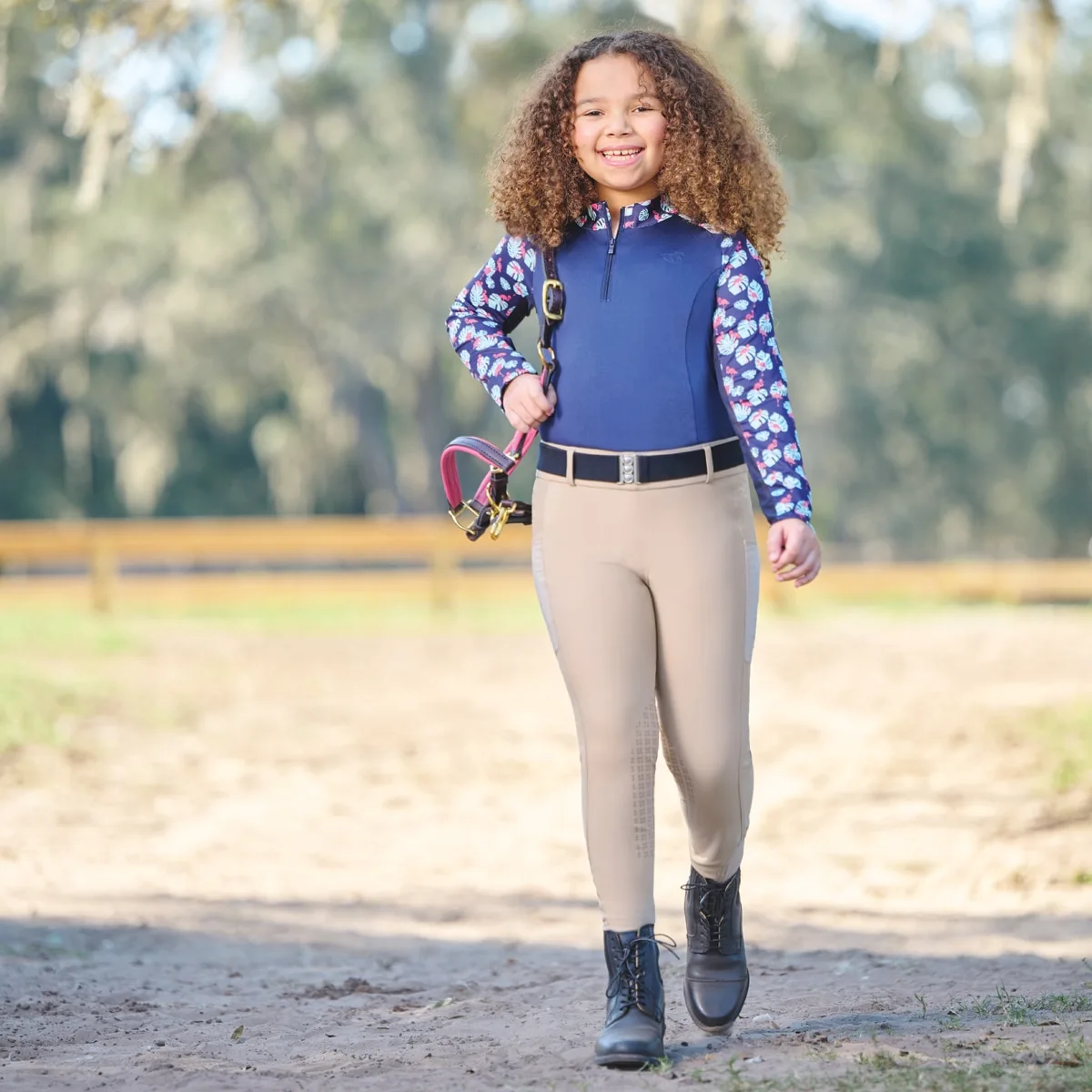 Piper SmartCore™ Block Print Long Sleeve Kids 1/4 Zip Sun Shirt By SmartPak - Clearance! 3 Piper SmartCore™ Block Print Long Sleeve Kids 1/4 Zip Sun Shirt By SmartPak - Clearance!